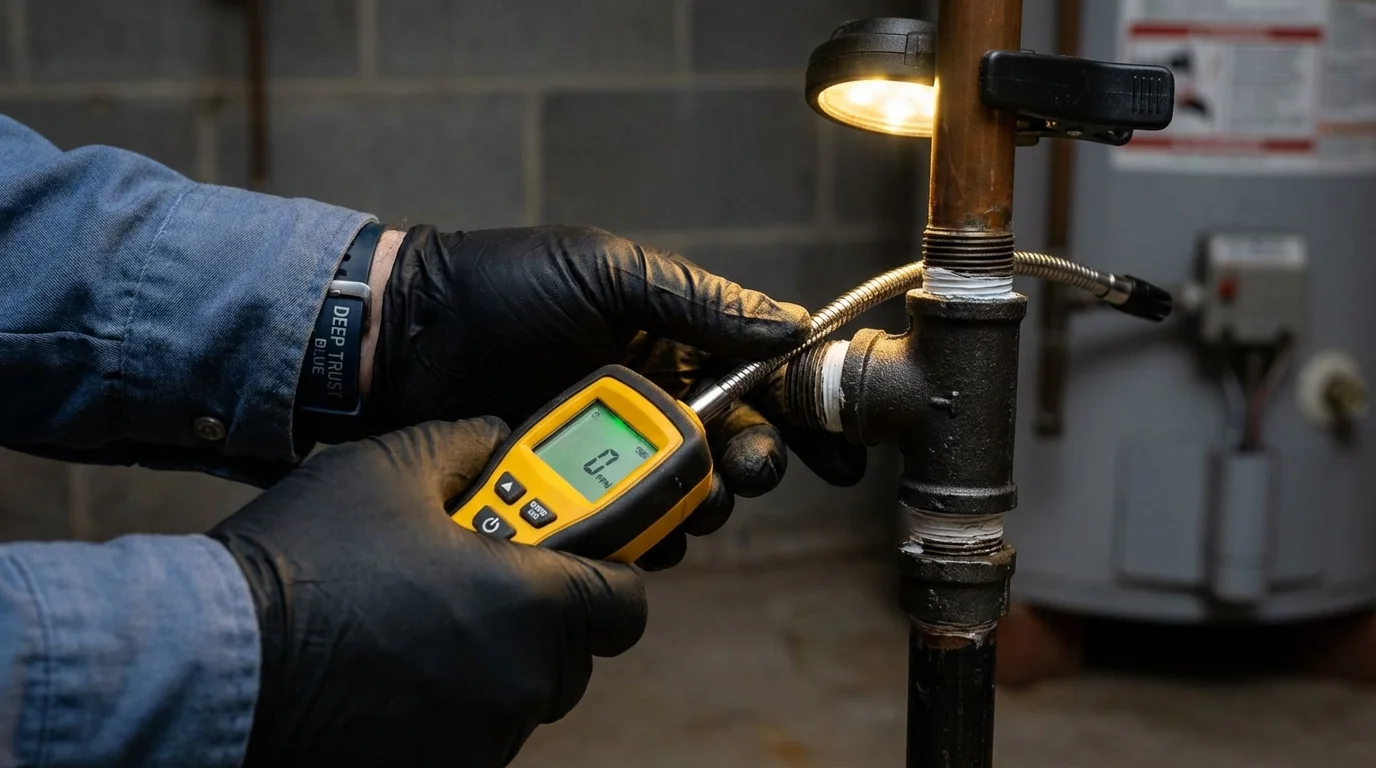 Gas leak detection with electronic sniffer by Johns Plumbing LLC in Fallbrook