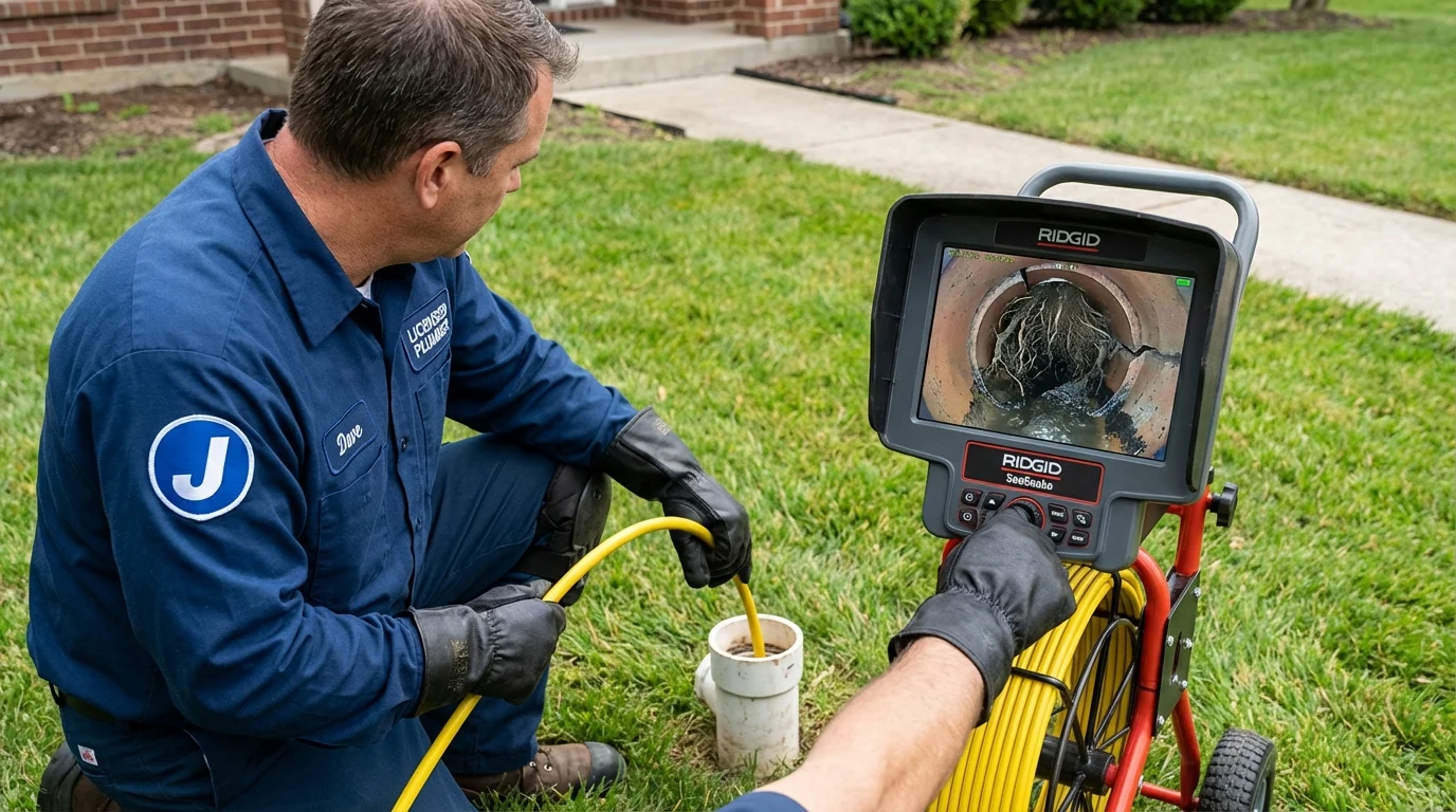 Sewer camera inspection being performed by Johns Plumbing LLC in Fallbrook